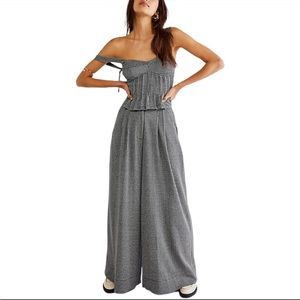 WORN ONCE Free People houndstooth Josie Set Top SMALL Bottoms EXTRA SMALL